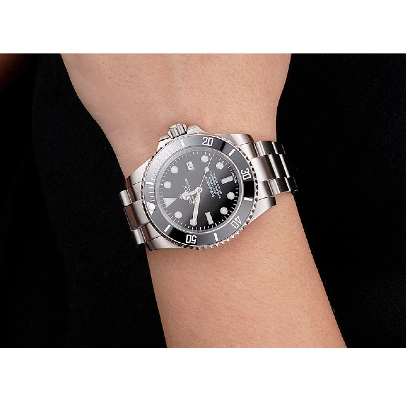 Good copy rolex watches Bezel Case Date Black Dial And And Bracelet Rolex Small Steel Stainless Submariner Swiss 0801